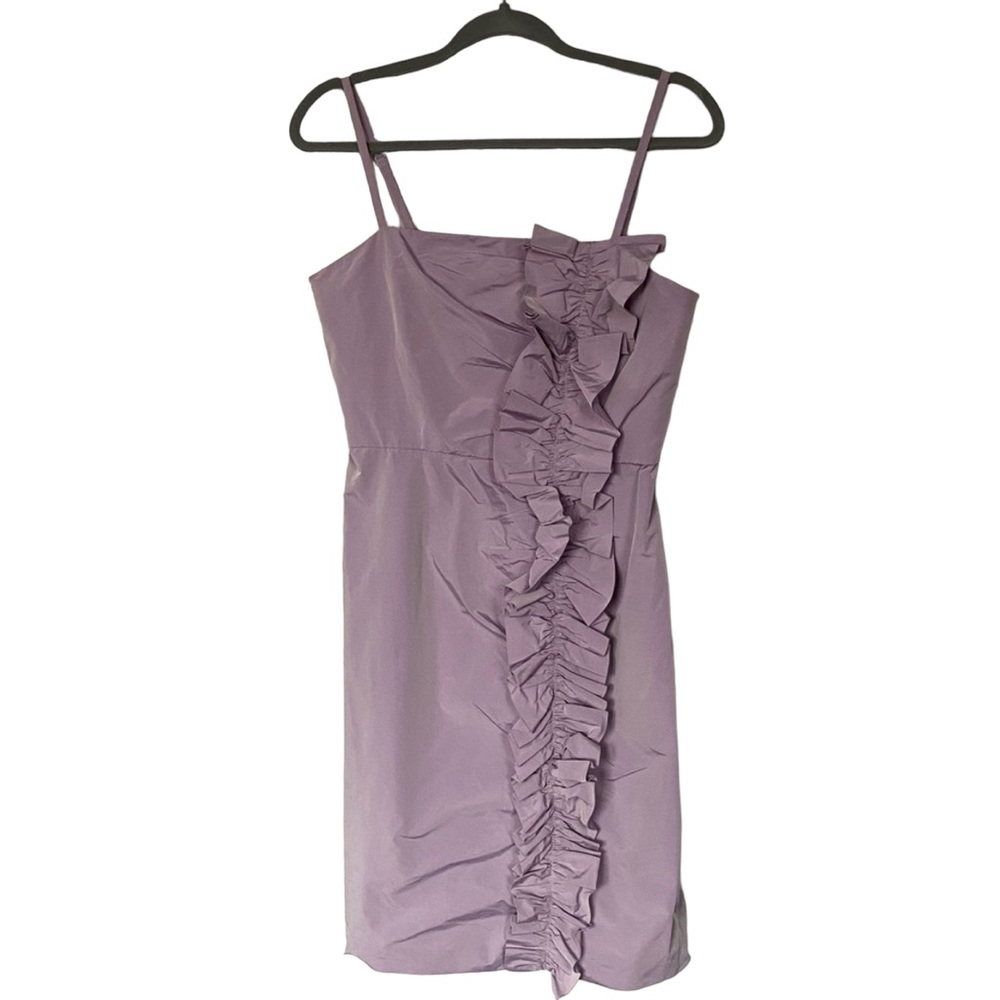 BCBGMAXAZRIA Lavender taffeta Ruffle Dress